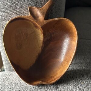 Monkey pod wood Apple-Shaped Bowl